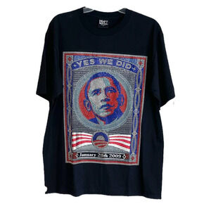 Heavy Metal Men's Short Sleeve Obama Graphic T-Shirt Crew Neck Black Size L
